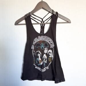 Trunk Ltd Aerosmith World Tour '78 Strappy Tank Black Band XS